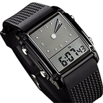 Men's Wristwatch Skmei `s Retângulo Impermeável Dial relógio de pulso com cinco cores opcional LED Backlight Cor Preto