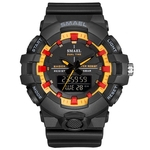 SMAEL 1642B Men Fashion Waterproof Dual Time Relógio Analógico Digital Eletrônico