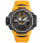 SMAEL 8014 Moda Masculina Impermeável Dual Time Eletrônico Digital Relógio De Pulso Analógico