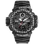 Smael Homens Multifuncional Waterproof Dual Display Grande Dial outoor Noctilucence relógio eletrônico (com Caixa)