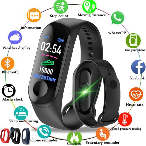 Smart Band M3 Pulseira Inteligente Corrida Medidor Cardiaco - em