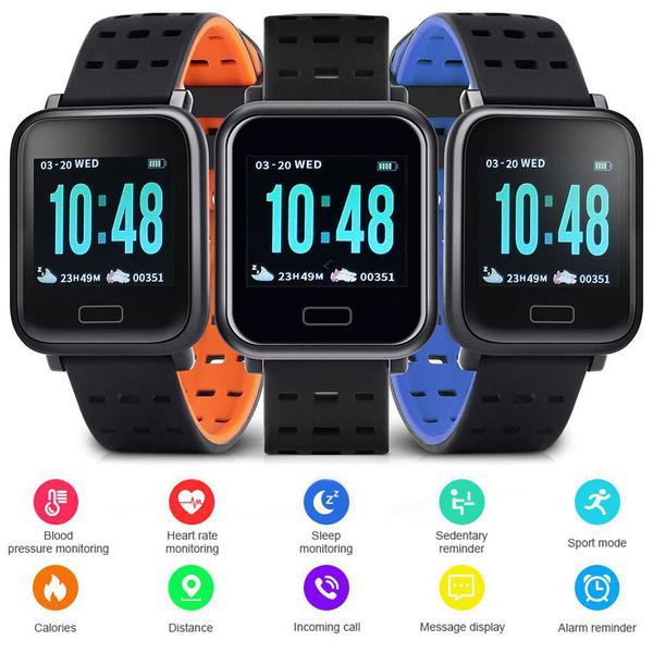 Smart Watch A6 Relógio Inteligente Monitor Esportes Fitness Corrida Exercícios Cardio Laranja - Lx