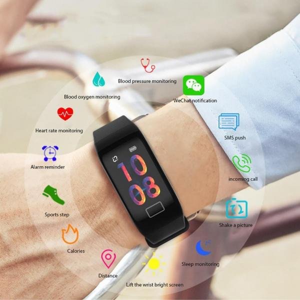 Smartband Inteligente F1 Pulseira Monitor Cardíaco - Tomate