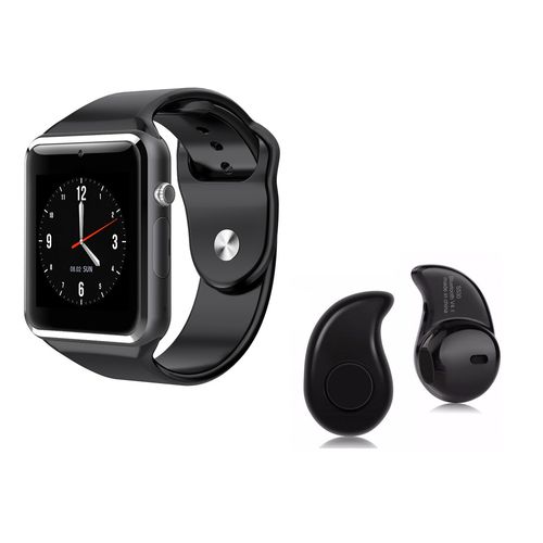 A1 Relogio Smarwatch Inteligente Bluetooth + Fone de Ouvido Mini S530 Bluetooth Portátil