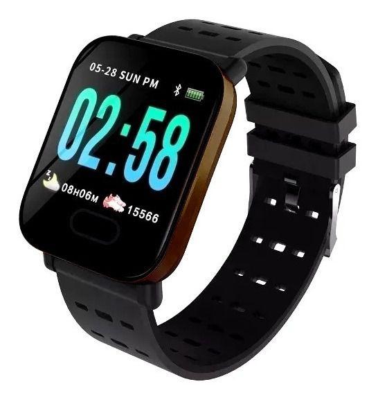 Smartwatch A6 Sport WatsApp Face Android e IOS Dourado - Smart Bracelet