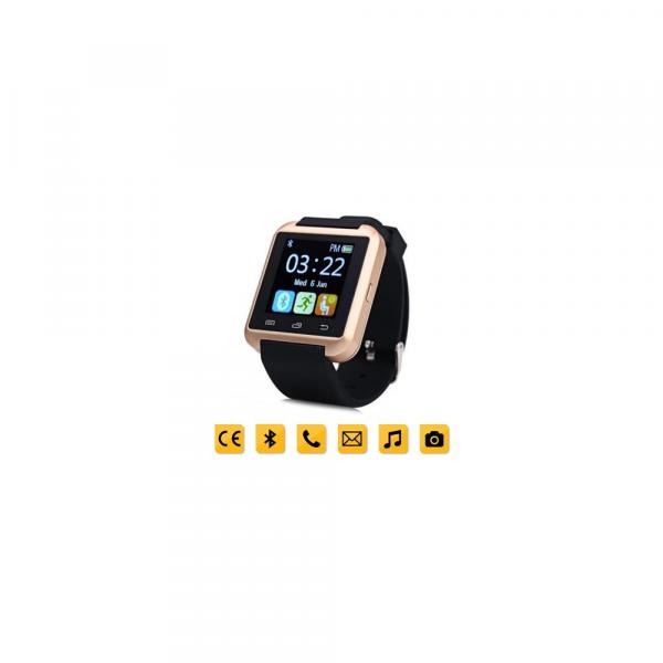 Smartwatch Bluetooth Compativel Android Touch Pedometro Contador de Calorias U8 Preto e Dourado - Bel Micro