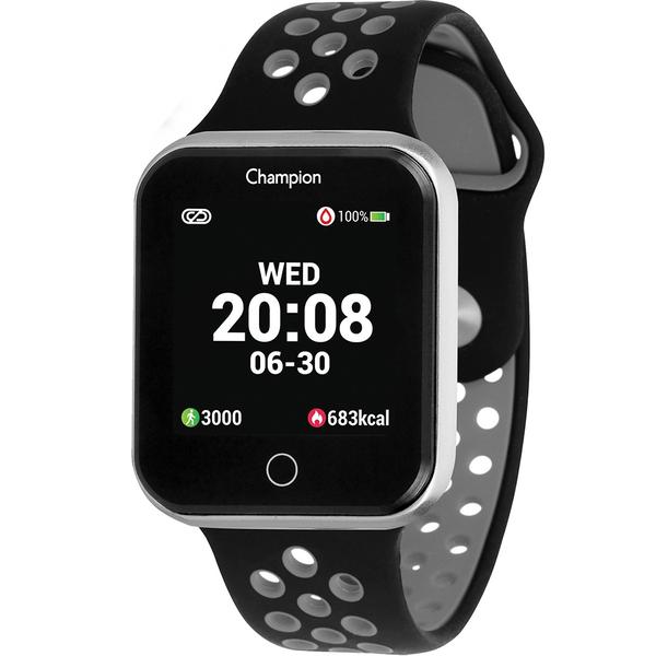 Smartwatch Champion CH50006C Pulseira Preta e Cinza