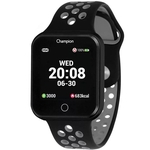 Smartwatch Champion CH50006D Preto Pulseira Preta e Cinza