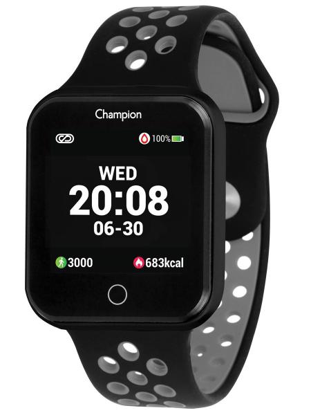 Smartwatch Champion Preto Bluetooth Puls. Preta Cinza Ch50006d