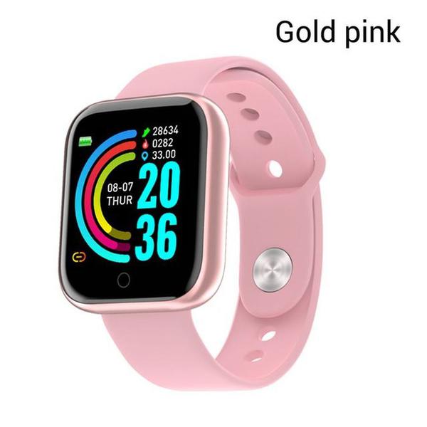 Smartwatch D20 Rosa Relógio Pulseira Inteligente Touch Bluetooth Fitness Esportes