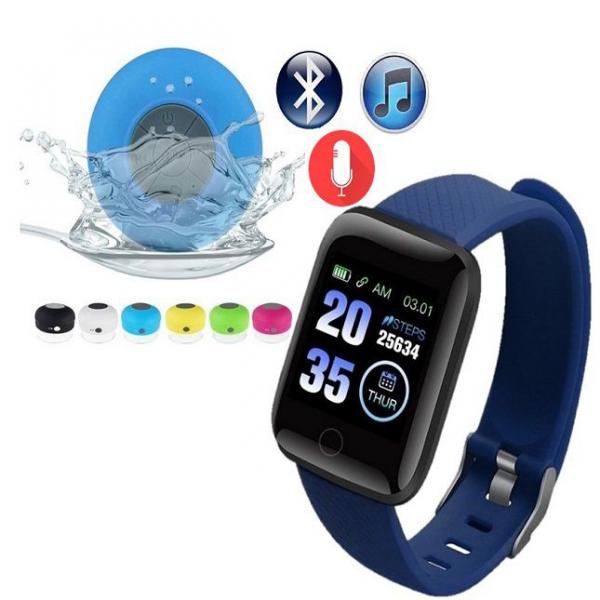 D13 Smartwatch Android Face Whatsapp Azul e Caixa de Som Bluetooth - Tomate