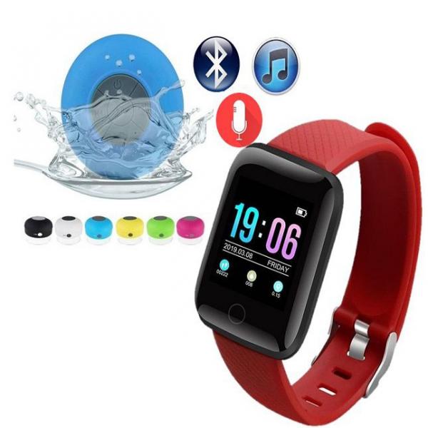 Smartwatch D13 Android Face Whatsapp Vermelho e Caixa de Som Bluetooth - Tomate