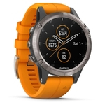 Smartwatch GPS Garmin Fenix 5 Plus Safira Titanio Monitor Cardio Pulso