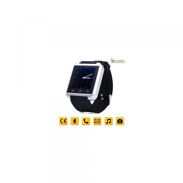 Smartwatch 3green Bluetooth Android Touch com Pedometro e Contador de Calorias U8 Preto e Prata - Bel Micro