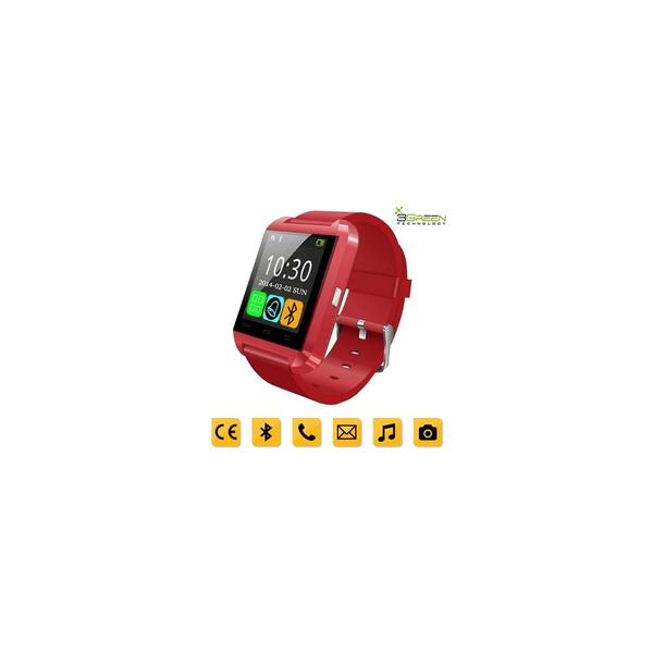 Smartwatch 3green Bluetooth Android Touchscreen com Pedometro e Contador de Calorias U8 Vermelho - Bel Micro