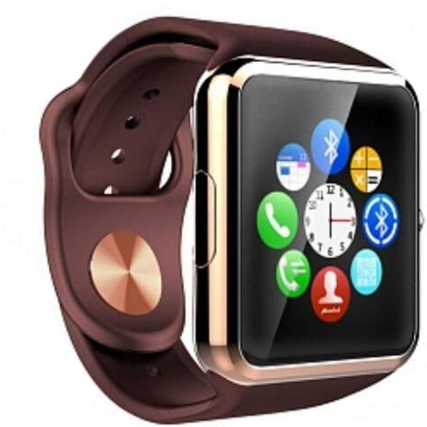 Smartwatch GT08 Relógio Inteligente Bluetooth Gear Chip Android IOS Touch Faz e Atende Ligações SMS Câmera - Dourado - Gt Smart