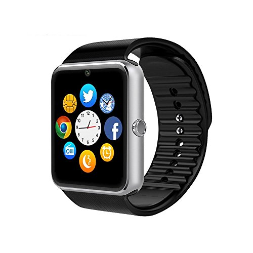 Smartwatch GT08 Relógio Inteligente Bluetooth Gear Chip Android IOS Touch Faz e Atende Ligações SMS Pedômetro Câmera - PRATA