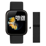 Smartwatch Modelo P70 Masculino e Feminino com pulseira em metal e silicone Preta