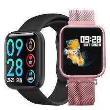 Smartwatch P80 Relógio Inteligente Fitness Pulseira Aço +Pulseira Extra Silicone - Mjx