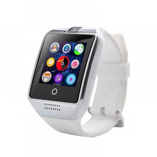 Smartwatch Q18 Relógio Inteligente Bluetooth Gear Chip Android IOS Touch Faz e Atende Ligações SMS Pedômetro Câmera (BRANCO) - A1