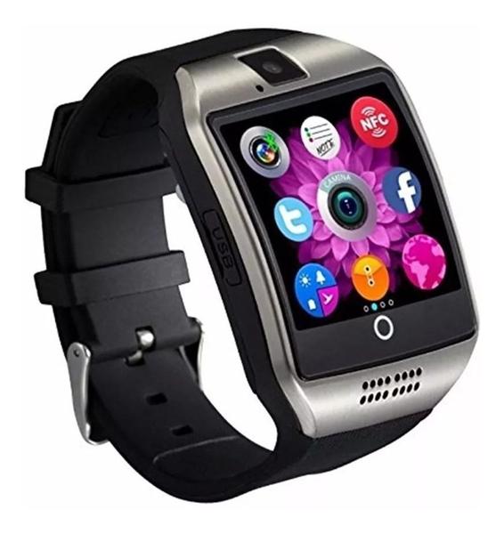 Smartwatch Q18 Relógio Inteligente Bluetooth Gear Chip Android IOS Touch Faz e Atende Ligações SMS Pedômetro Câmera (PRE