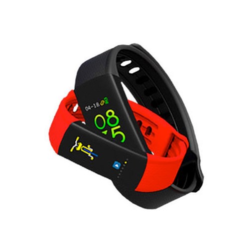 Smartwatch Qtouch Qbl 36 - 2 Pulseiras Preto/ Laranja