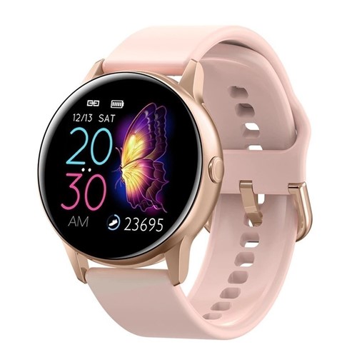 Smartwatch Relógio Eletrônico Round Touch T88 (Cobre e Rosa - Silicone)