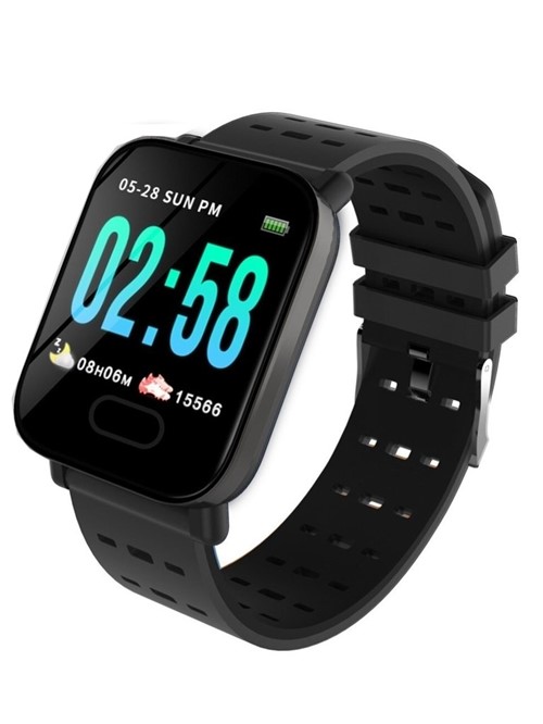 Smartwatch Relógio Inteligente A6 Preto+ Pulseira Extra Aço (Preto)
