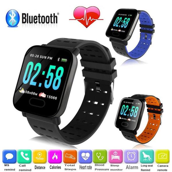 Smartwatch Relógio Inteligente Pulseira A6 Esporte Fitness Bluetooth Iphone Ios Android Preto - Lx