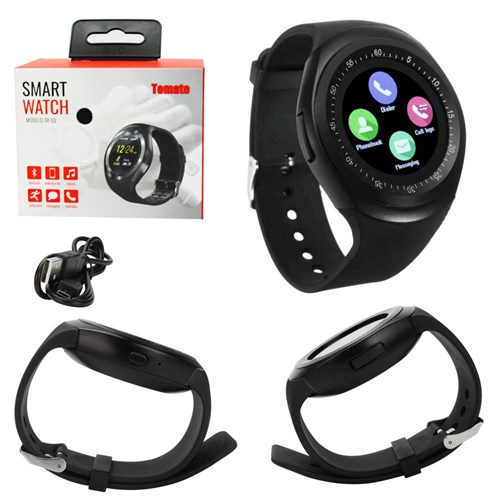 Smartwatch Relógio TR02 Bluetooth Android Ios Preto Tomate