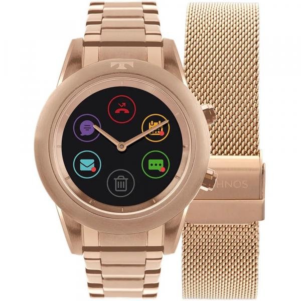 Smartwatch Technos Connect Duo Rosê P01AE/4P