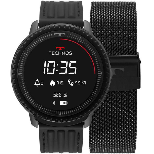 Smartwatch Technos Unissex Connect Id Preto - L5aa/1p