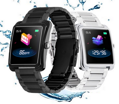 SmartWatch V60 Executivo Pulseira Metal Preta Whats Face Instagram Notificações - Smart Bracelet