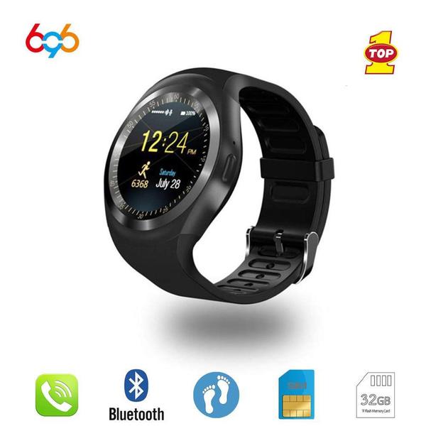 SMARTWATCH Y1 HR 696 RELÓGIO INTELIGENTE TOUCH BLUETOOTH ESPORTE BATIMENTO CARDÍACO - Preto - Smart Bracelet