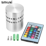 Smuxi Controle Remoto 3 W RGB LED Espiral Lâmpada de Parede Lâmpada de Teto Corredor Alpendre KTV Lâmpada de Parede Decoração Para Bar Luminária