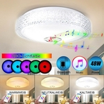 Smuxi Moderno 48 W RGB Inteligente Dimmable bluetooth Música luzes de Teto APP Controle Lâmpada AC110-260 V Quarto Lâmpada de Teto