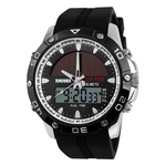 Solar Outdoor Sports Watch GMT impermeável alarme da agenda do menino Chronograph EL Backlight Digital Relógio de pulso para Estudantes