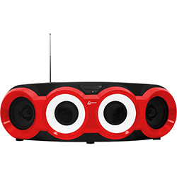 Som Portátil Lenoxx BD1420 CD Player Rádio FM Entrada Auxiliar/USB e MP3 Player - Preto e Vermelho