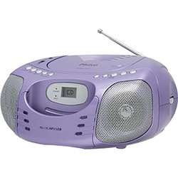 Som Portátil Philco PB119L CD Player Rádio AM/FM Entradas Aux/USB 5W Lavanda