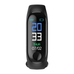 Sport Fitness Tracker Pulseira Inteligente para Monitor de Frequência Cardíaca Preto + Preto