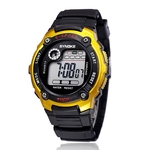 Sports Boy Digital LED Quartz Alarm Data rel¨®gio de pulso de ouro ¨¤ prova d'¨¢gua