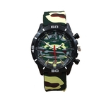 Sports Watch GJ031A Rodada de moda camuflagem Men Silicone Dial rel¨®gio de quartzo