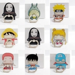 Studio Ghibli Totoro Sailor Moon Luffy Naruto Detective Cona Figura metal dedo anelar Celular Smartphone Stand Holder