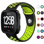 Substituição Banda Esporte respirável Silicon pulseira Strap Watch para Fitbit Versa