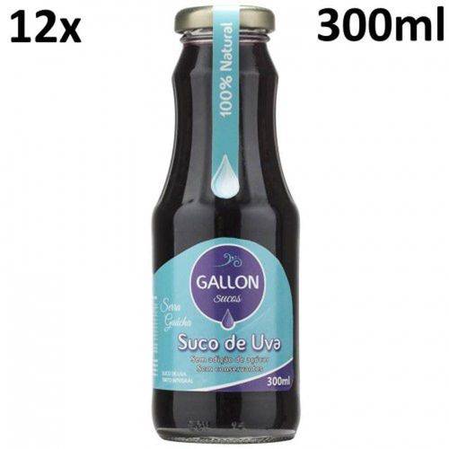 Suco de Uva Integral 100% Natural Gallon Serra Gaucha - Caixa 12 Un 300ml