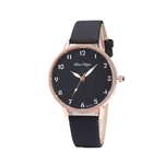 Lady simples cervos relógio de quartzo PU Leather Strap Analog Pin Buckle Relógio de pulso Casual