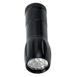 Super brilhante 9LED mini lanterna de alumínio para camping caminhadas caça preto