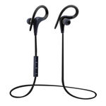 Sweatproof Bluetooth 4.1 Ear Hook Fone de Ouvido com Cancelamento de Ruído Estéreo Sports Headphones Fone de Ouvido com Microfone, Perfeito para Correr Workout e Ginásio - Black