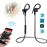 Sweatproof Bluetooth 4.1 Ear Hook fone de ouvido com cancelamento de ruído estéreo Sports Headphones fone de ouvido com microfone, perfeito para correr Workout e ginásio - Black
