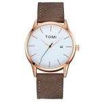 T015Men Mulher Assista couro Quartz relógio de pulso Relógios moda elegante